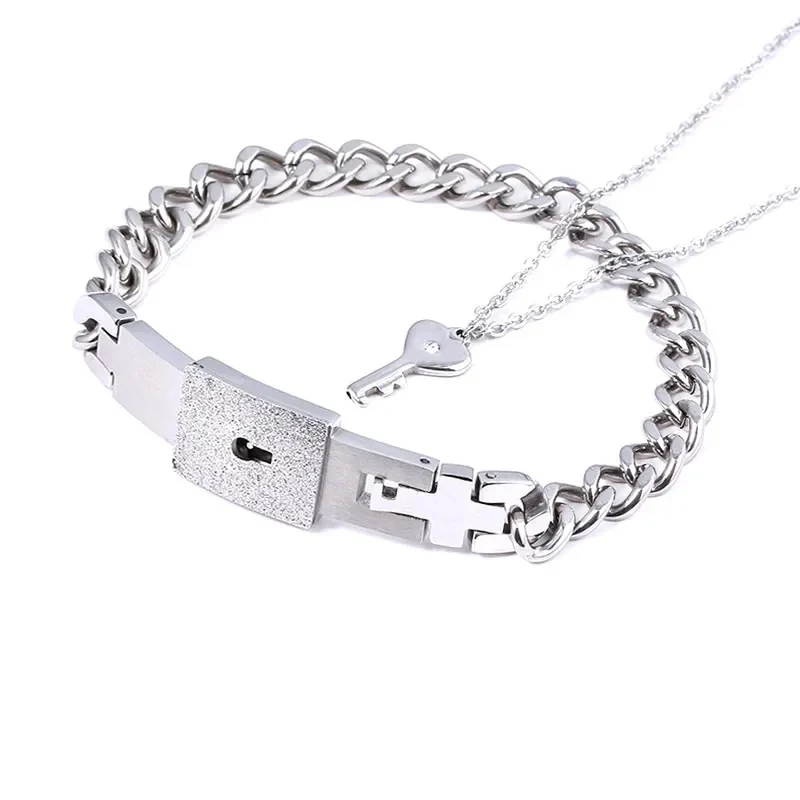 Couple Loyalty Bracelet & Key Necklace Secret Key Couple Bracelets Exclusive Love Lock Bracelets Lock & Unlock Your Love Set Couple Loyalty Key Bracelet - Image 4